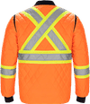 Am image of a Custom CX2 Hi Vis Quilted Freezer Jacket in Hi Vis Orange!