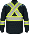 Am image of a Custom CX2 Hi Vis Quilted Freezer Jacket in Navy!