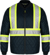 Am image of a Custom CX2 Hi Vis Quilted Freezer Jacket in Navy!
