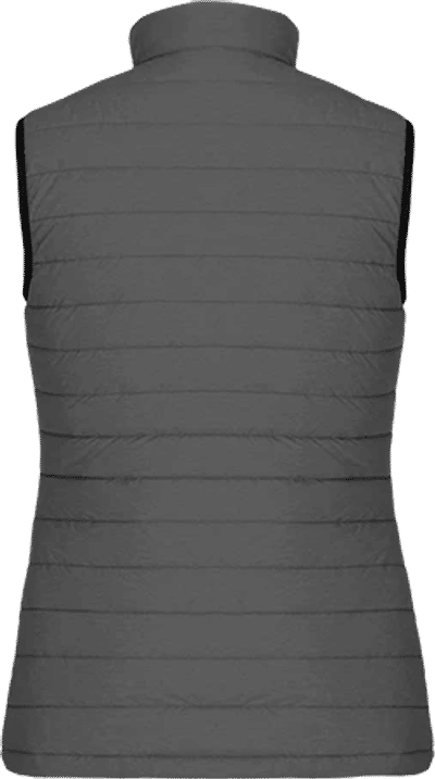 Am image of a Custom CX2 Inuvik Ladies Lightweight Puffy Vest in Grey Heather!