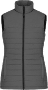 Am image of a Custom CX2 Inuvik Ladies Lightweight Puffy Vest in Grey Heather!
