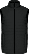 Am image of a Custom CX2 Inuvik Mens Lightweight Puffy Vest in Black Charcoal Heather!
