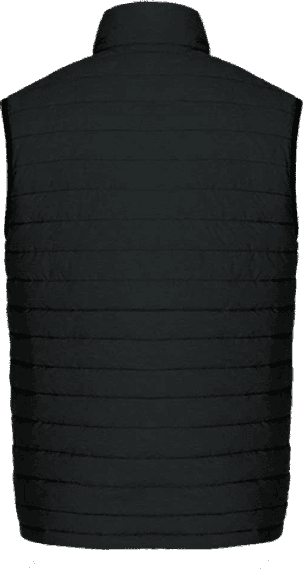 Am image of a Custom CX2 Inuvik Mens Lightweight Puffy Vest in Black Charcoal Heather!