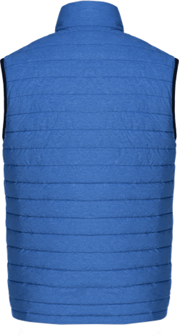 Am image of a Custom CX2 Inuvik Mens Lightweight Puffy Vest in Blue Heather!