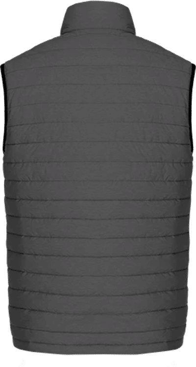 Am image of a Custom CX2 Inuvik Mens Lightweight Puffy Vest in Grey Heather!