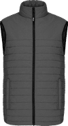 Am image of a Custom CX2 Inuvik Mens Lightweight Puffy Vest in Grey Heather!
