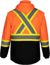 Am image of a Custom CX2 Kenworth 5 in 1 Hi Vis Coat in Hi Vis Orange!