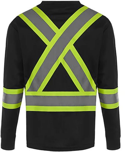 Am image of a Custom CX2 Lookout Hi Vis Safety Long Sleeve Shirt in Black!