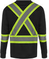 Am image of a Custom CX2 Lookout Hi Vis Safety Long Sleeve Shirt in Black!