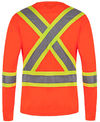 Am image of a Custom CX2 Lookout Hi Vis Safety Long Sleeve Shirt in Hi Vis Orange!