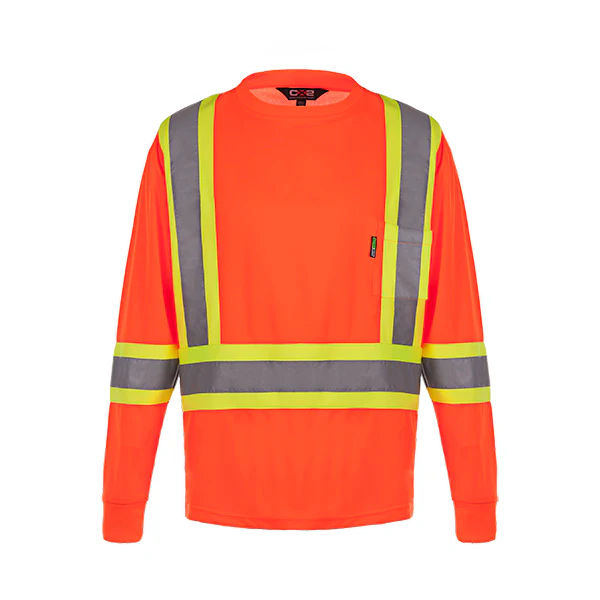 CX2 Lookout Hi Vis Safety Long Sleeve Shirt in Hi Vis Orange