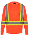 Am image of a Custom CX2 Lookout Hi Vis Safety Long Sleeve Shirt in Hi Vis Orange!