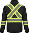 Am image of a Custom CX2 Safeguard Hi Vis Reversible Jacket in Black!
