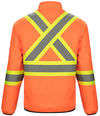 Am image of a Custom CX2 Safeguard Hi Vis Reversible Jacket in Hi Vis Orange!
