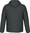 Am image of a Custom CX2 Yukon Mens Lightweight Puffy Jacket in Black Charcoal Heather!