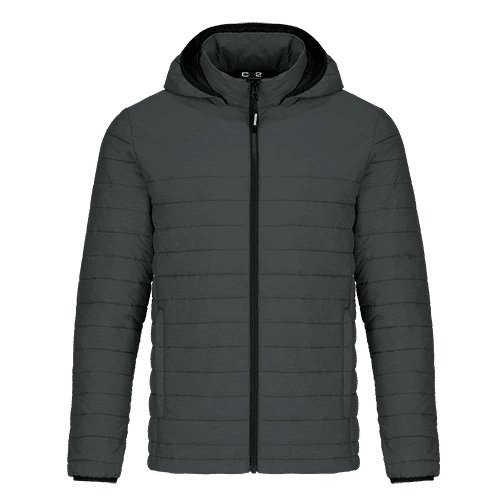 CX2 Yukon Mens Lightweight Puffy Jacket in Black Charcoal Heather