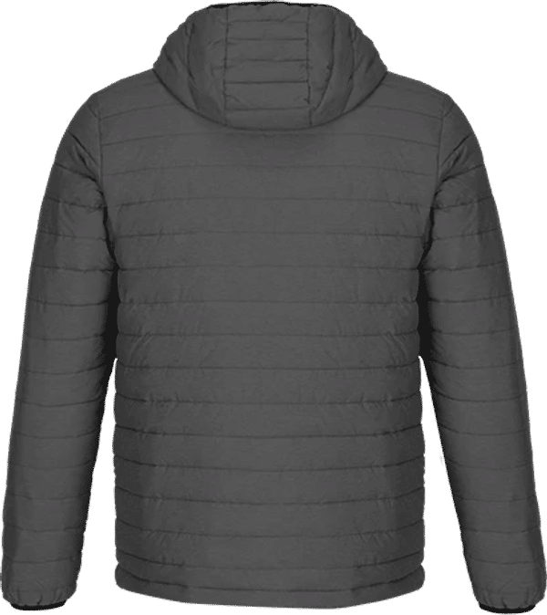 Am image of a Custom CX2 Yukon Mens Lightweight Puffy Jacket in Grey Heather!