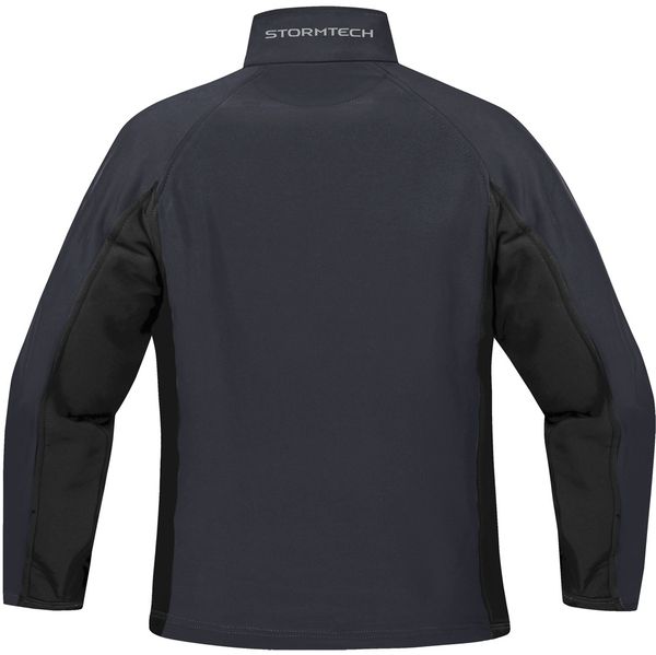 Am image of a Custom Stormtech Womens Crew Bonded Shell in NAVY / BLACK!