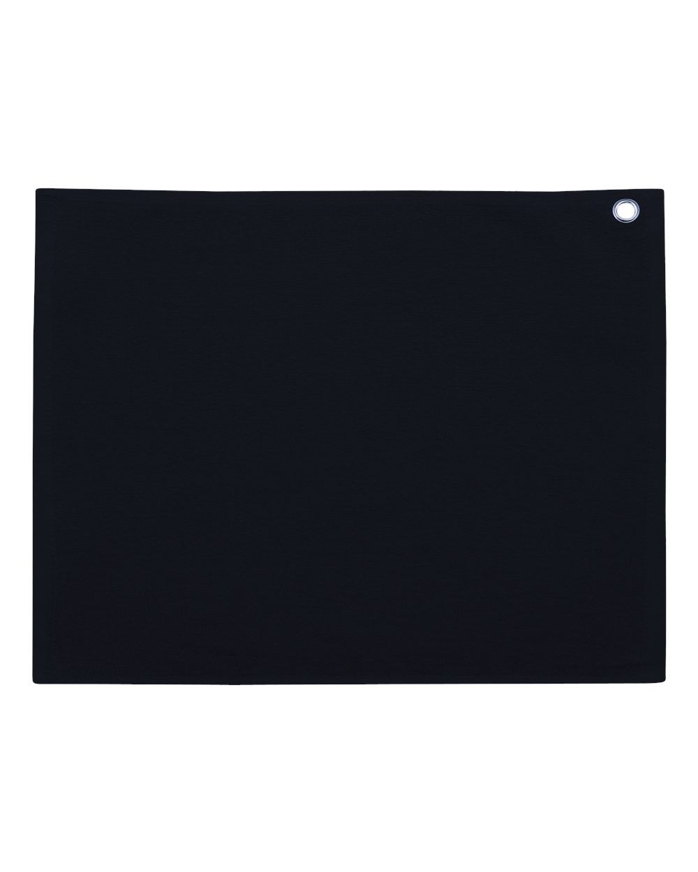 Velour Hemmed Towel with Grommet & Hook in Black