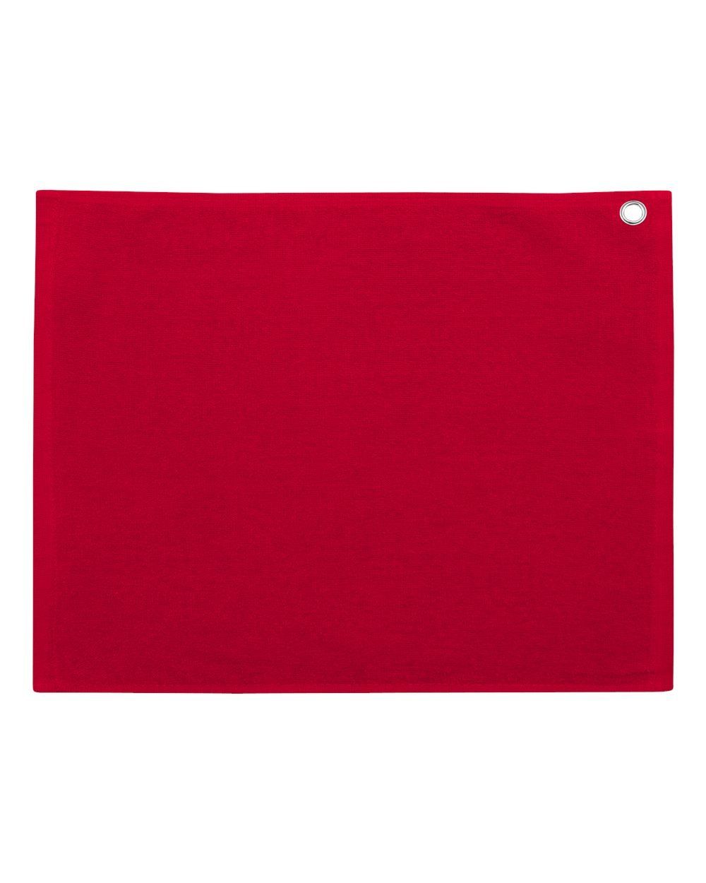 Velour Hemmed Towel with Grommet & Hook in Red