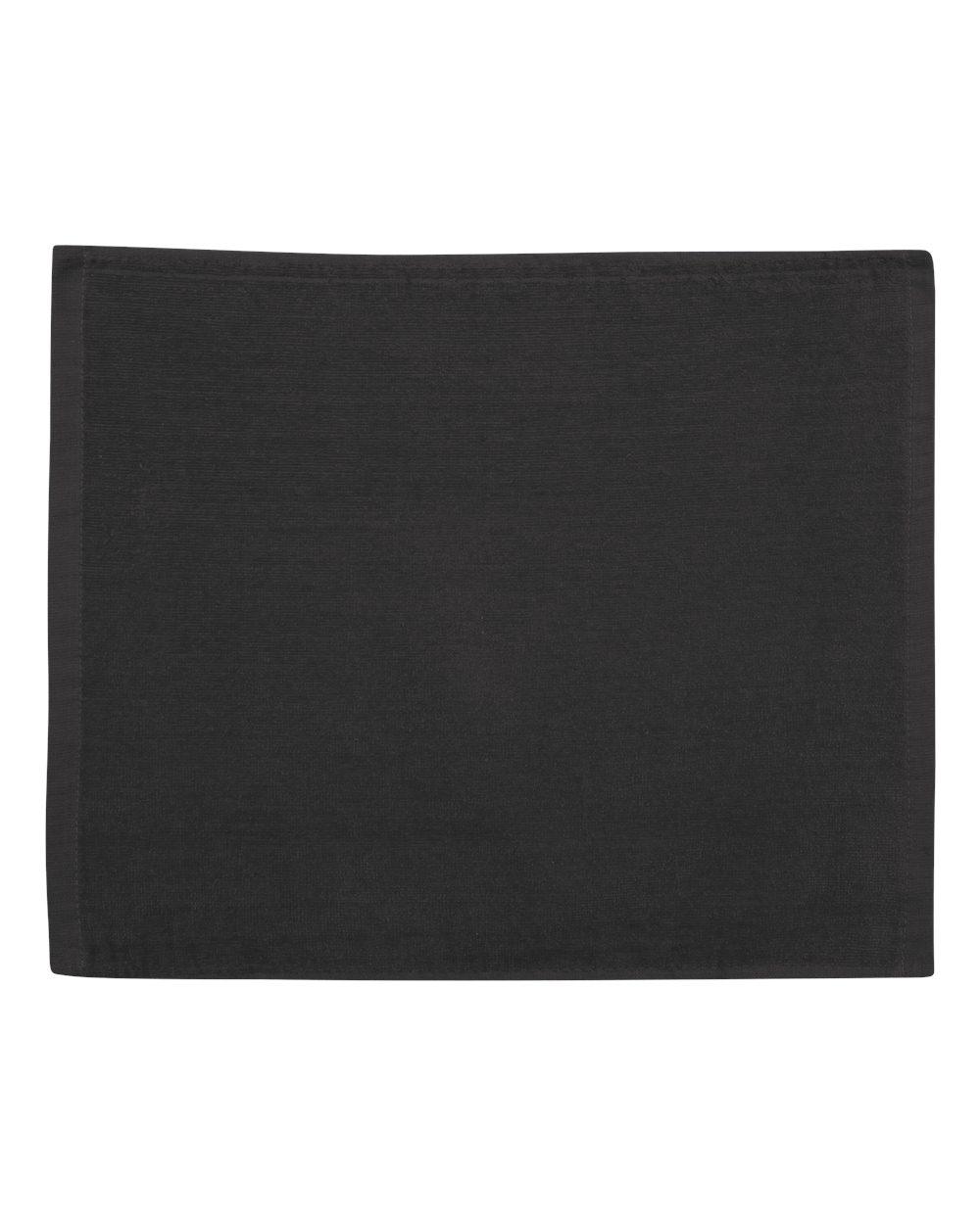 Velour Hemmed Towel in Black