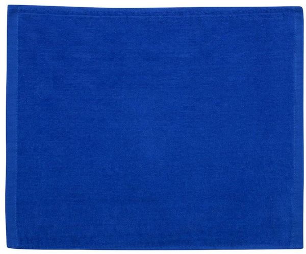Am image of a Custom Velour Hemmed Towel in Royal!