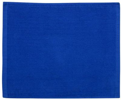 Am image of a Custom Velour Hemmed Towel in Royal!