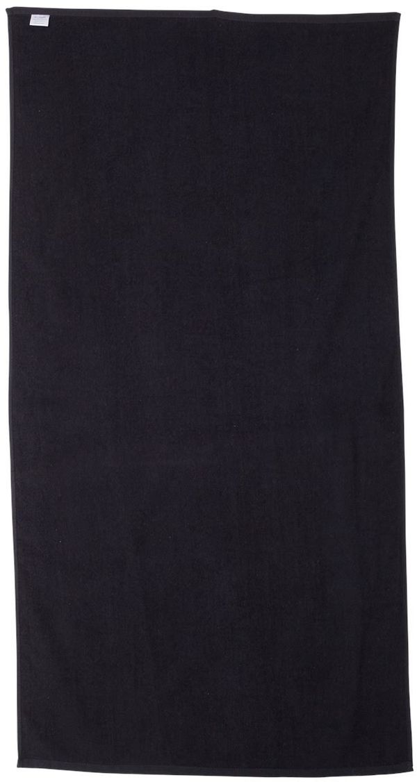 Am image of a Custom Velour Beach Towel in Black!