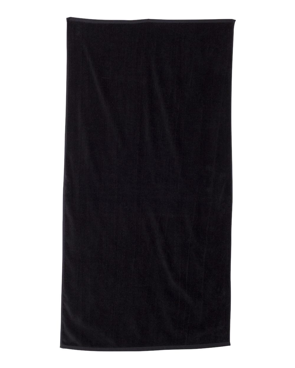 Velour Beach Towel in Black