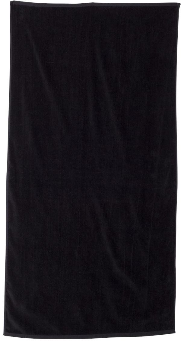Am image of a Custom Velour Beach Towel in Black!