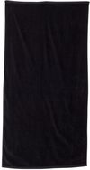 Am image of a Custom Velour Beach Towel in Black!