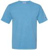 Am image of a Custom Champion Adult Garment Dyed Short Sleeve Tee in Delicate Blue!