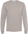 Am image of a Custom Champion Adult Garment Dyed Long Sleeve Tee in Concrete!
