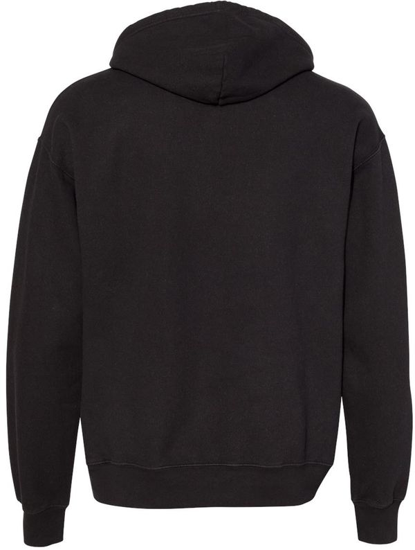 Am image of a Custom Champion Adult Garment Dyed Fleece Hoodie in Black!