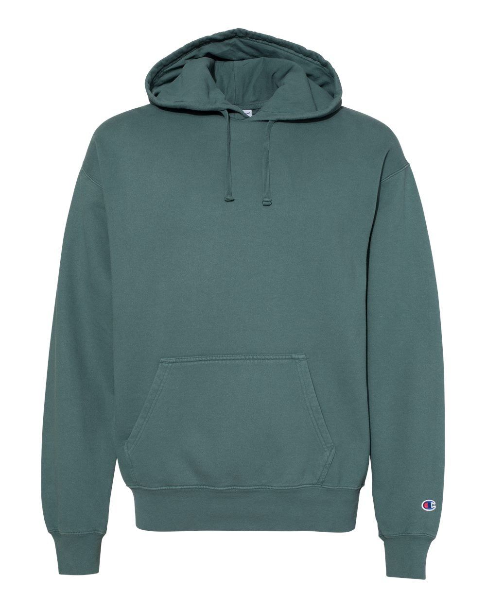 Champion Adult Garment Dyed Fleece Hoodie in Cactus