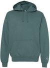 Am image of a Custom Champion Adult Garment Dyed Fleece Hoodie in Cactus!