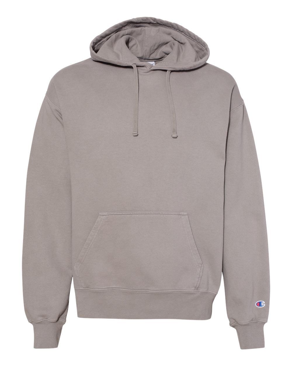 Champion Adult Garment Dyed Fleece Hoodie in Concrete