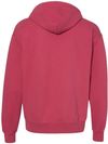 Am image of a Custom Champion Adult Garment Dyed Fleece Hoodie in Crimson!