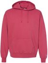 Am image of a Custom Champion Adult Garment Dyed Fleece Hoodie in Crimson!