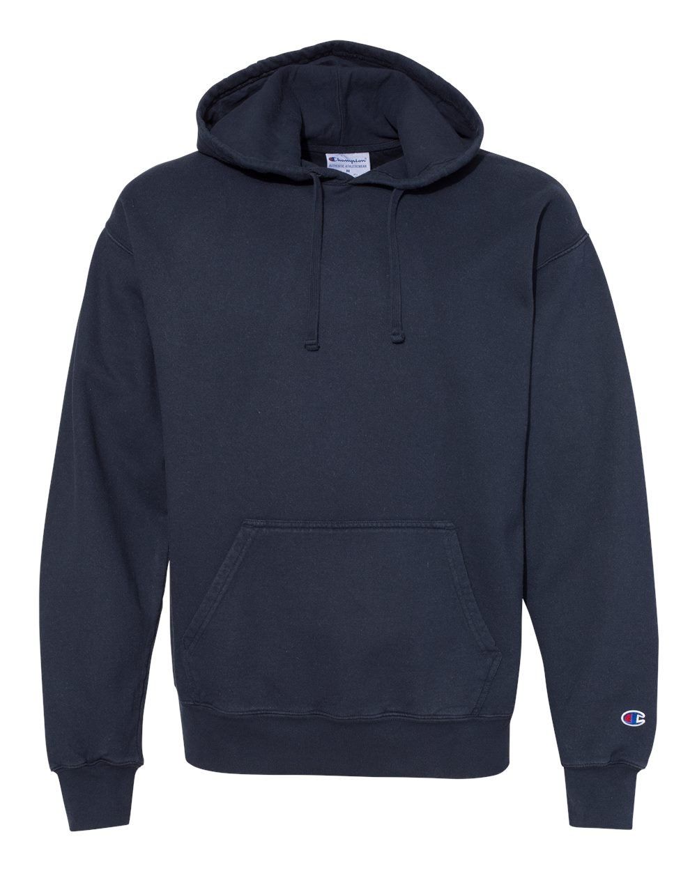 Champion Adult Garment Dyed Fleece Hoodie in Navy