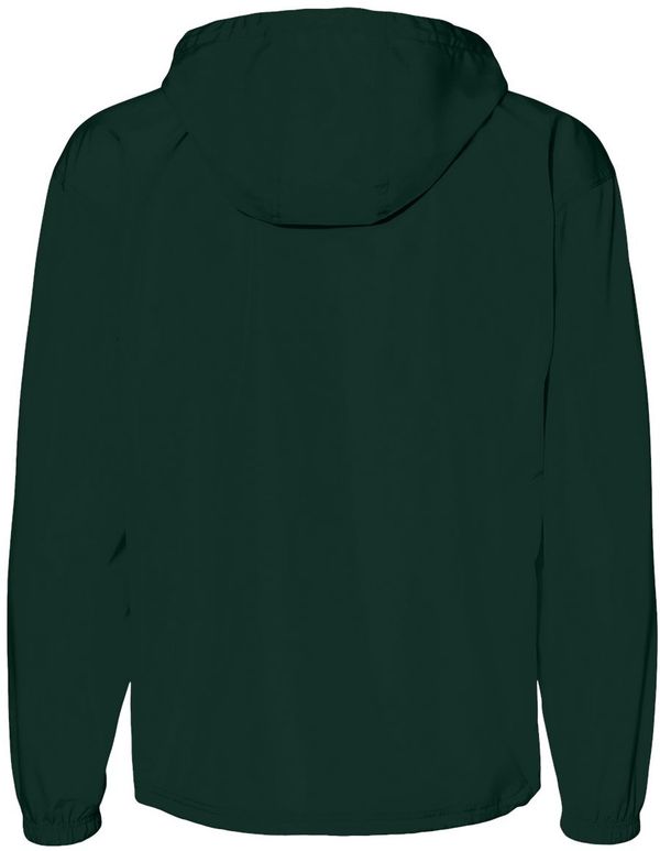 Am image of a Custom Champion Packable Anorak Jacket in Dark Green!