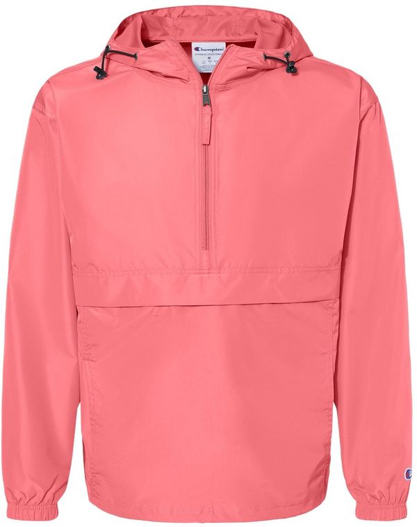 Am image of a Custom Champion Packable Anorak Jacket in Pink Candy!