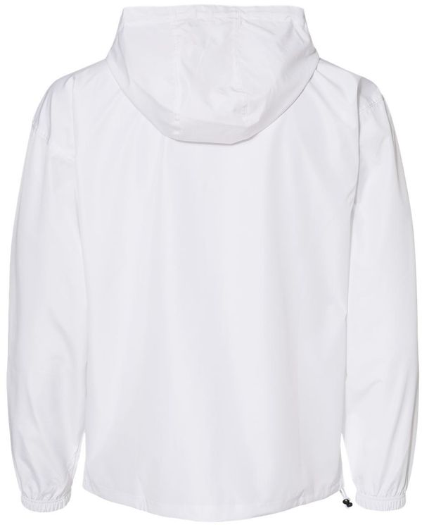 Am image of a Custom Champion Packable Anorak Jacket in White!