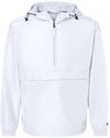 Am image of a Custom Champion Packable Anorak Jacket in White!