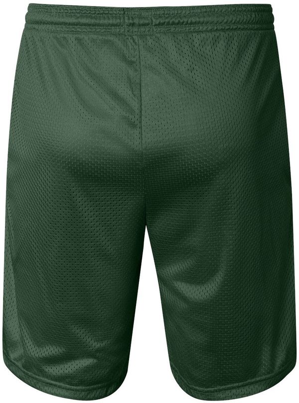 Am image of a Custom Champion Adult Mesh Short with Pockets 9 Inch in Athletic Dark Green!