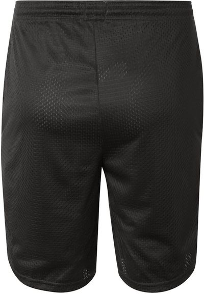 Am image of a Custom Champion Adult Mesh Short with Pockets 9 Inch in Black!