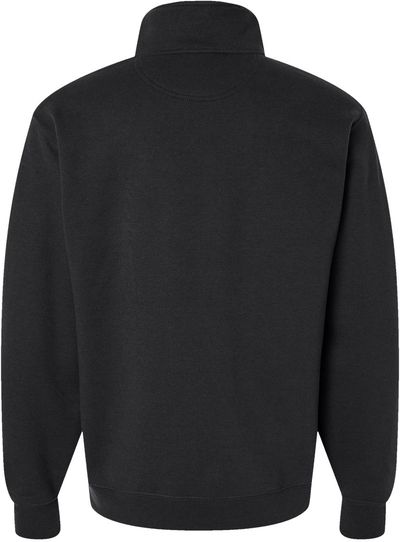 Am image of a Custom Champion Powerblend Quarter Zip Sweatshirt in Black!