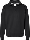 Am image of a Custom Champion Powerblend Quarter Zip Sweatshirt in Black!