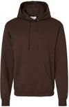 Am image of a Custom Champion Adult Powerblend® Hooded Sweatshirt in Chocolate Brown!