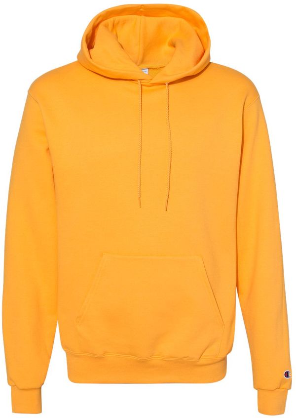 Am image of a Custom Champion Adult Powerblend® Hooded Sweatshirt in Gold!